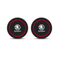 rdkbe8 Car Coaster Waterproof Non-Slip Mat Water Cup Slot Decorate Accessories For Skoda Octavia 2 3 Fabia A7 Rapid Superb Kamiq Kodiaq