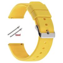 Soft Silicone Watch Strap 16mm 18mm 20mm 22mm 24 for Omega Wristband Quick Release Candy Color Watchbands for Men Women Bracelet 16mm geltona