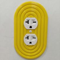 Modern Striped Pattern Wall Switch Panel Multi-Color Smooth Durable Material Switch Cover Plate Standard Fit yellow