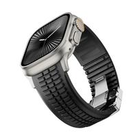 FKM gumos dirželis Apple Watch 46mm 45mm 44mm 42mm Sportinis dirželis Iwatch Ultra 2 1 49mm Series 10 9 8 7 Se 6 5 4 Apyrankė 42 44 45 46MM gray