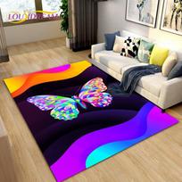 3D spalvingas drugelių gėlių ploto kilimėlis, kiliminis kilimėlis svetainės miegamojo sofos jogai, virtuvės vonios kilimėlis, neslystantis grindų kilimėlis 40x60cm gray