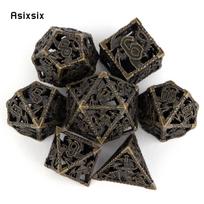 7 vnt. Juodi Skraidantys Drakonai Metaliniai Kauliukai Tuščiaviduriai Metaliniai Poliedriniai Kauliukai Rinkinys Tinka Role-Playing RPG Stalo Žaidimui Kortų Žaidimui įvairiaspalvis