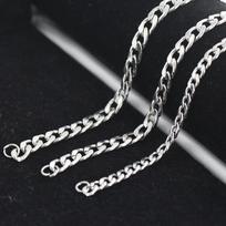 Nerūdijančio plieno Hip-Hop kubietiška grandinėlė, 3-10mm, Unisex titano plieno megztinio grandinėlė 3mm wide, 18cm long gray