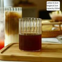 INS Ribbed Glass Cups Drinking Glasses Iced Tea Cup Water Juice Cocktail Glasses Bar Beverages Coffee Mug Kitchen Drinkware As Picture Show