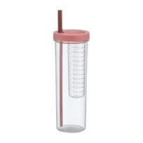 700ml Straw Cup with Foldable Straw Built-in Filter Tea Bin Easy to 700ML rožinė