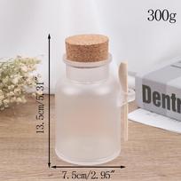 Plastic Empty Bath Salt Bottle Cream Cosmetic Jar Cork Jar Container Cork Spoons 300g