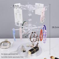 Rotating Jewelry & Clothing Display Rack for Storefronts and Street Stalls Standard Configuration white
