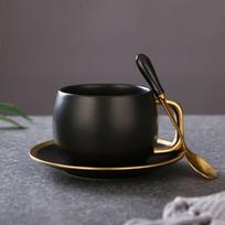 American Style gradual Best ceramic coffee cup creative frosted cup and saucer set small luxury English afternoon tea mug gift mugs 280ml