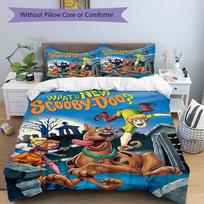 3 vnt. Scooby Doo animacinio dizaino patalynės užvalkalų komplektas - Minkštas ir jaukus miegamojo, svečių kambario ir bendrabučio dekoratyvinis patalynės 3 dalių komplektas 1 patalynės užvalkalas + 2 pagalvės užvalkalai 135x200cm