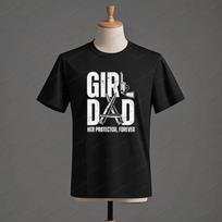 T-shirt „Merginos Tėtis“ Šaunus Tėtis T-shirt Tėvo Dienai Ginklų Mėgėjo Tėčio Dovana Vyriški apvaliu kaklu medvilniniai trumparankoviai vasaros kasdieniai marškinėliai viršūnės S juoda