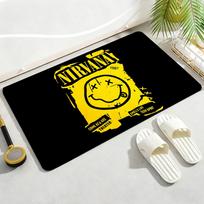 A-N-Nirvana-Rock Band Anime Floor Mat Soft Thickened Flannel Door Mat Non-Slip Living Room Rug Home Decor 40x60cm yellow
