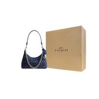 COACH Juliet Audinio Nešiojama Per Petį Rankinė, Pečių Krepšys Didelis Moteriškas Tamsiai Mėlynos Mišrios Spalvos Gift Box Set (Basic Set + Yellow Gift Box) mėlyna