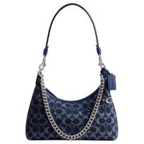 COACH Juliet Audinio Nešiojama Per Petį Rankinė, Pečių Krepšys Didelis Moteriškas Tamsiai Mėlynos Mišrios Spalvos Basic Set (Bag + Dustproof Bag) mėlyna