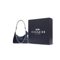 COACH Juliet Audinio Nešiojama Per Petį Rankinė, Pečių Krepšys Didelis Moteriškas Tamsiai Mėlynos Mišrios Spalvos Gift Box Set (Basic Set + Black Gift Box) mėlyna