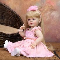 KEIUMI Reborn Doll Girl 55 cm Bathe Silicone Vinyl Realistic Newborn Baby Dolls Early Educational Toy kids Christmas Gift 55 cm