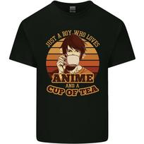 Just a Boy Who Loves Anime a Cup of Tea Unisexs Light Cotton TShirt S