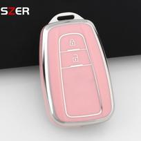 2 Buttons For Toyota Prius Camry Corolla Chr C-Hr Rav4 Land Cruiser Prado Tpu Car Key Case Cover Shell Fob Keychain Accessories