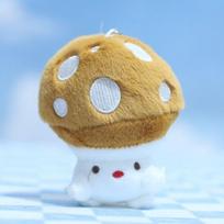 Cute Faux Dopamine Mushroom Hanging Ornament Fluffy Plush Toy Ideal For Keychains šviesiai ruda spalva