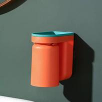 Wall Mounted Toothbrush Holder Easy Install Removable Cup Great For Bathroom Storage Family Daily Use