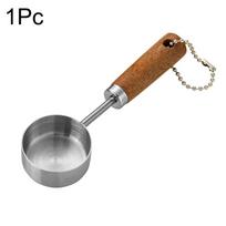 1/4Pcs Stainless Steel Measuring Cups and Spoons Set with Wooden Handles Multifunctional Baking Tool for Cooking and Baking