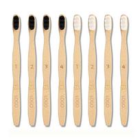 Pack of 8 Extra Soft Bamboo Toothbrush, Micro Nano 20000 Bristles Smooth Natural Bamboo Handle Toothbrushes for Sensitive Gum balta