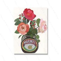 Retro Beans Floral Art Print Kitchen Poster Dopamine Decor Food and Drink Vintage Quirky Wall Canvas Painting For Living Decor 21X30CMNo Framed