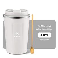 Portable Car Coffee Cup Laser Auto Logo Insulated Mug For  Opel Astra Insignia Vivaro Corsa Mokka Zafira Vectra OPC Vauxhall matinė balta spalva