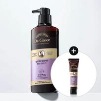 Dr. Groot plaukų priežiūros šampūnas retėjantiems ir silpniems plaukams 400ml rinkinys (+Gydymas 100ml) black