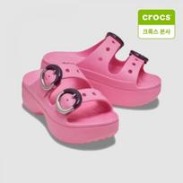 Crocs Women Saturday Platform Buckle Sandal Pink 213246 669 pink lemonade/w5(220mm)
