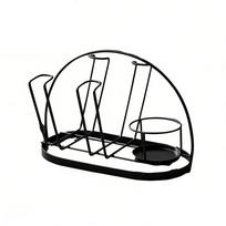 Gold/Black Glass Cup Storage Rack Iron Tea Cup Holder Practical Water Cup Drying Rack  for Home Black Style C