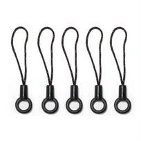 Black Circle Mobilus Telefonas Virvelė Maža Virvė Galvutė Mobiliojo telefono dirželis Raktų pakabukai Kabliukai 5Pcs
