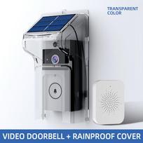 Solar WiFi Smart Video Doorbell with Indoor Chime, Infrared Night Vision, Motion Alert, Voice Change, Cyclic Cloud Storage, All-Weather Protective A