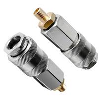 2pcs 3-in-1 Quick Coupling Air Compressor Adapter For Car Tyre Valve Connection Steel Pneumatic Tool Accessories China Mainland