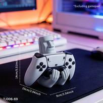 Funny Moai Stone Resin Gamepad Holder Easter Island Sculpture Controller Stand for Ps5 Xbox Switch Gamer Desktop Tabletop Decor