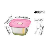 Ice Cream Containers 3 Pieces Reusable Yogurt Cups With Silicone Lid And Spoon 400ml Ice Cream Pint Containers For Pantry
