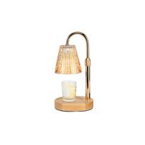 Aromatherapy Candle Warmer Lamp with Embossed Glass Cup and Metal Stand for Wax Melting and Scent Diffusing Home Use One Size