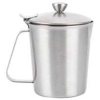 Coffee Latte Cup Thicken 304 Stainless Steel Measuring cup Milk Frothing Jug with Scale Cover