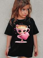 Itališkas smegenų puvimo mielas memų marškinėlis mergaitėms Drabužiai Balerina Kapučino spaudinys Marškinėliai Viršūnės Rožiniai Vasaros Kawaii Apranga Streetwear 100 brown