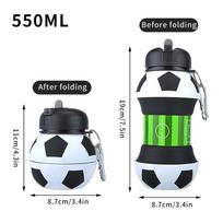 Fold Water Bottle Cups Mug Outdoor Sports Basketball Football Baseball Tennis Golf School Leakproof Portable Kids Water Bottle 550ml