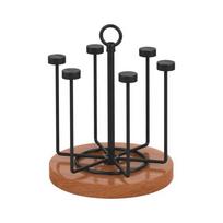 Practical Large Capacity Rotating Cup Holder Space Saving with Handle Upside Down Cup Holder Non-Slip Mug Storage Rack Home juoda
