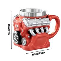 Coffee Travel Mug Mechanical Cup Stainless Steel Engine Travel Mugs For Coffee For Men Car Enthusiast Valentine  Day Birthday other raudona