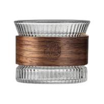 Transparent Glass Tea Cup with Wood Enclosure Vintage Sake Cup Kung Fu Small Teacup Clear Coffee Mugs Espresso Cups Gift Ideas 100-200ML