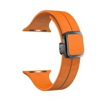 New Magnetic Buckle Silicone Strap For Apple Watch Band 44mm 45mm 38mm 49mm 40 42 41mm Sport Bracelet iWatch ultra 2 9 6 7 8 SE 42mm 44mm 45mm 49mm oranžinė