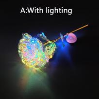 Led Valentine's Day Mother's Day Gift 24K Foil Plated Roses Artifical Flowers Wedding Decor Lover Lighting Roses Creative Gift blue