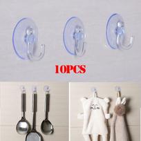 10 Pcs New Hanger Bathroom Suction Cup Suckers Wall Hook Transparent