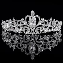 Moteriškos elegantiškos vestuvių nuotakos karūnos galvos apdangalai Kalnų krištolas Tiaras Miela galvos segtuko dovana sidabras