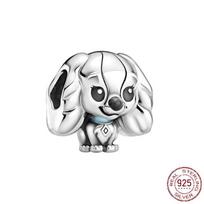 Nauji 925 sterlingų sidabro animacinių filmų karoliukai auksinės širdies formos gimtadienio pakabukai, tinkantys originaliai madinga apyrankė, moteriška „pasidaryk pats“ papuošalai