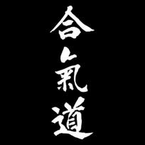 Aikido japoniškomis raidėmis spausdintas patvarus vandeniui atsparus transporto priemonės dekoro lipdukas balta