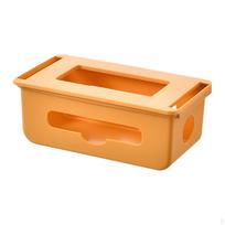 under The Desk, Hidden Desk Organizer, Versatile Cable Management, Space Saving, Table Shelf for oranžinė