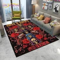 3D Kieto Roko Grupės Guns N Roses Ženklas Kilimas Namų Svetainei Miegamajam Sofai Durų Kilimėlis Dekoras, Vaikų Kilimas Neslystantis Grindų Kilimėlis 40x60cm gray